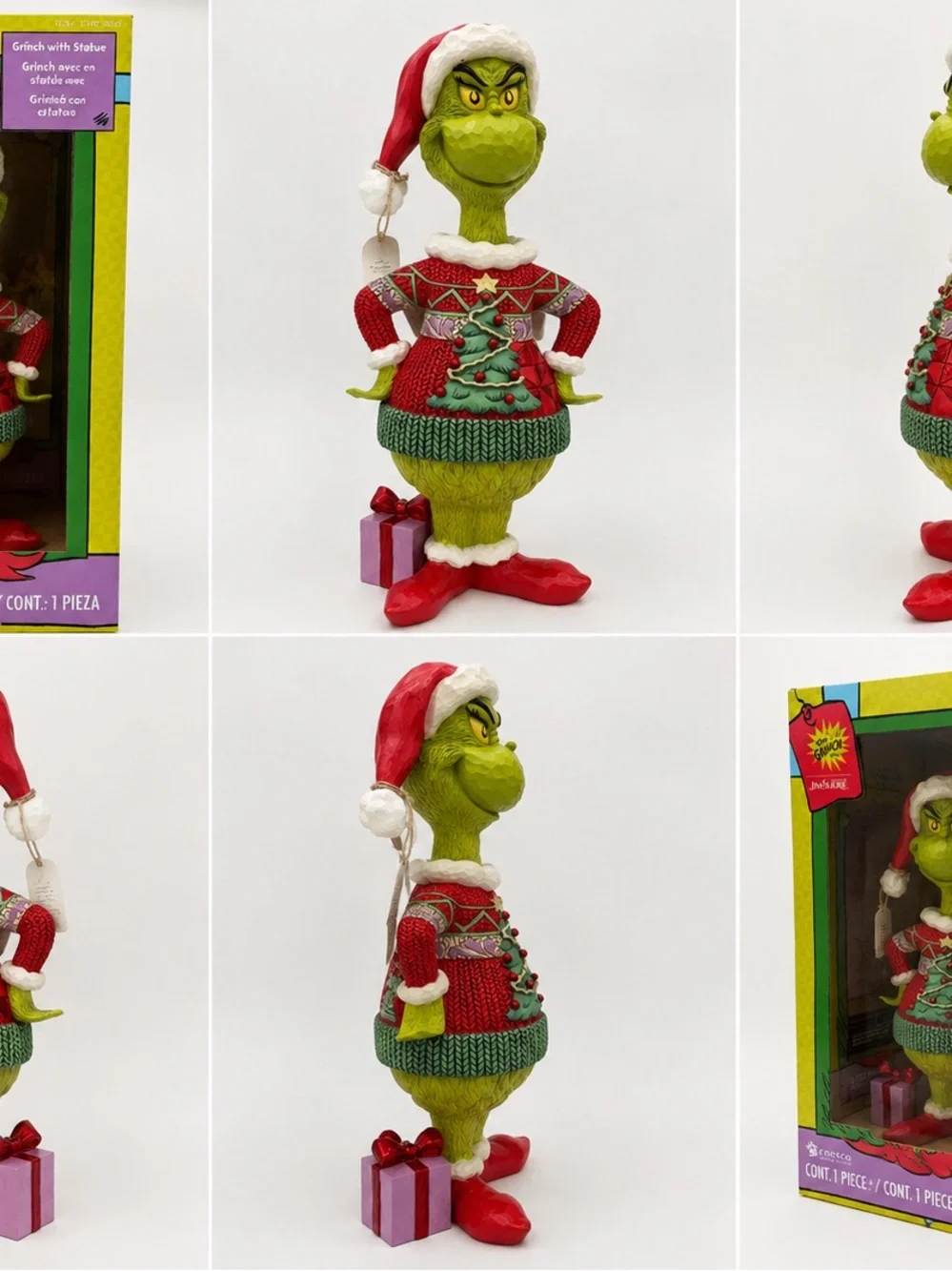 Jim Shore Grinch Holiday Figure - Green, Red, White